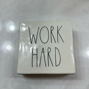 Rae Dunn | work hard - be brave double sided